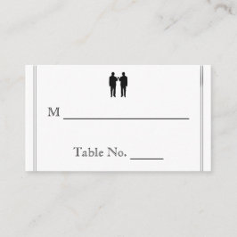 Black White Elegance Groom Mariage Place Cartes