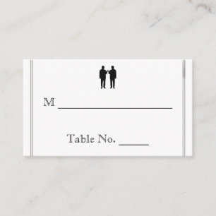 Black White Elegance Groom Mariage Place Cartes
