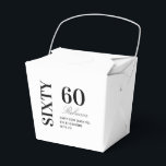 Black & White Elegant Sixty 60th Birthday Party  Geschenkschachtel<br><div class="desc">Black & White Elegant Sixty 60th Birthday Party Favor Boxes</div>