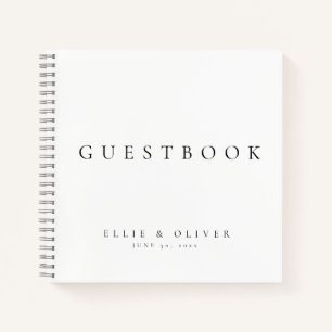 Black & White Elegant Wedding Guest Book Notizbuch
