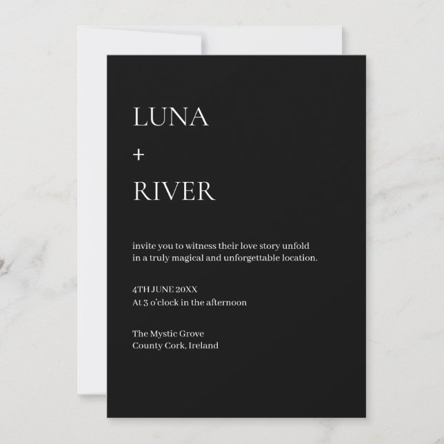 Black & White Elegant Wedding Invitation (Devant)