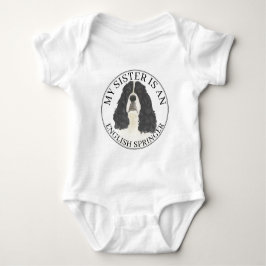 Black & White English Springer Spaniel Big Sister Baby Strampler