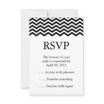 Black & White Event Réponses, RSVP ou cartes de ré
