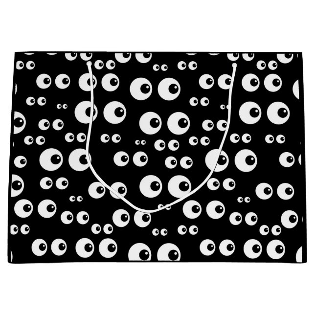 Black & White Eyeball Lg. Geschenktüte (Vorderseite)