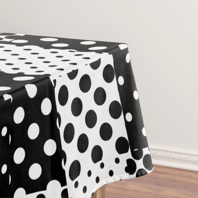 Black White Fashion Polka Dots Style Design  Tischdecke (Von Creator hochgeladen)