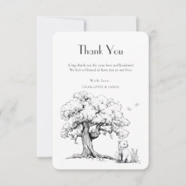Black & White Forest Bear Babydusche Vielen Dank Dankeskarte