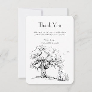 Black & White Forest Bear Babydusche Vielen Dank Dankeskarte
