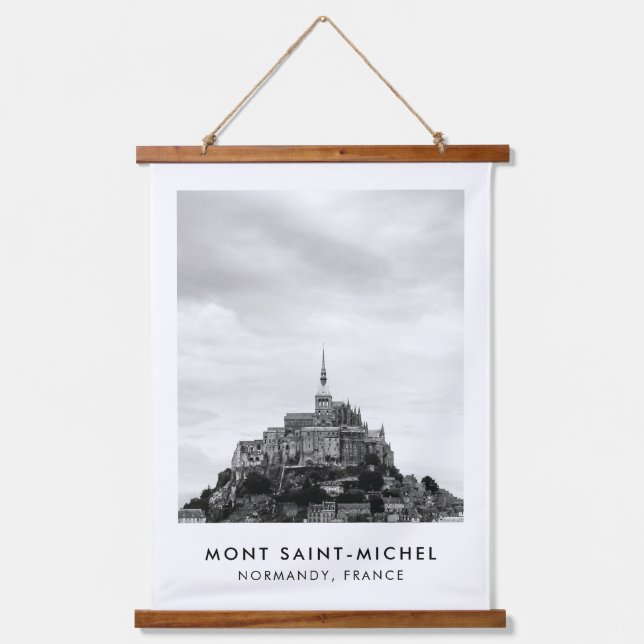 Black & White Fotografy France Wall Wandteppich Mit Holzrahmen (Vorderseite)
