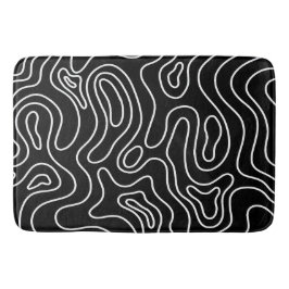 Black & white geometric texture pattern  badematte
