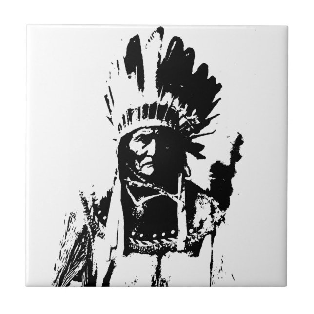 Black & White Geronimo Fliese (Vorderseite)