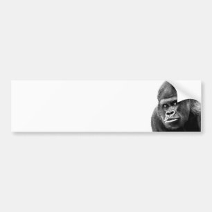 Black White Gorilla Autoaufkleber