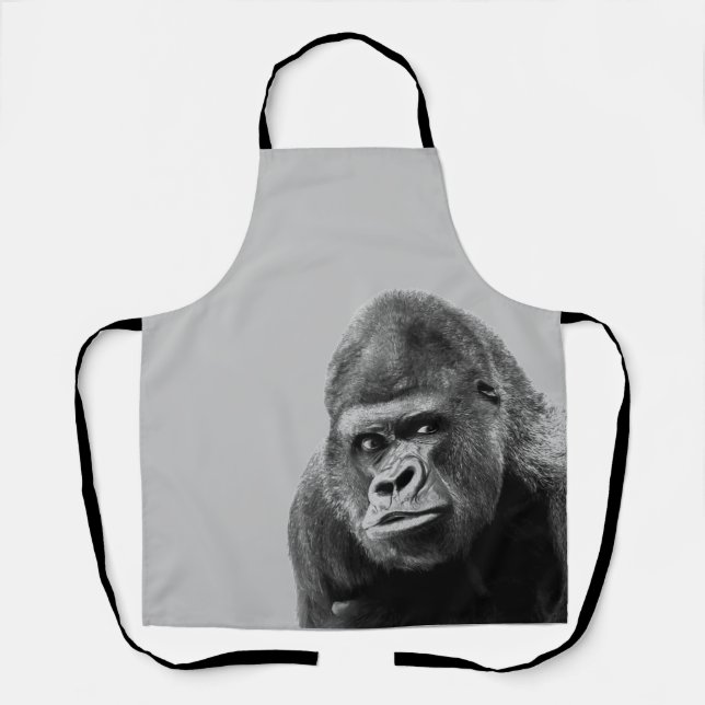 Black White Gorilla Schürze (Vorderseite)