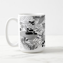 black, white, gradient abstract design mug  kaffeetasse