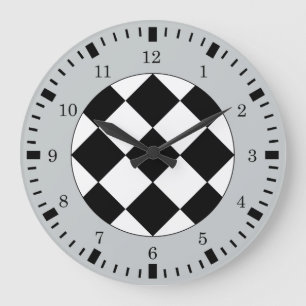 Black White Grey Couche Thème Mur Horloge