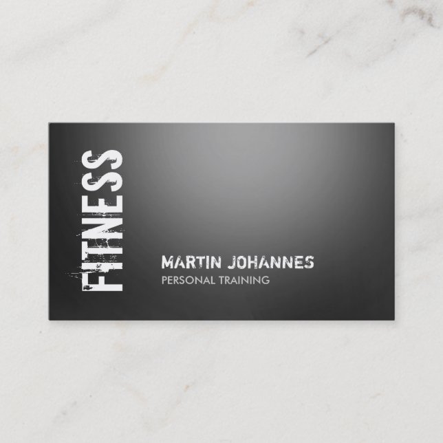 Black White Grey Fitness Carte de visite moderne (Devant)