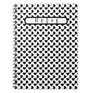 Black & white hearts notizblock