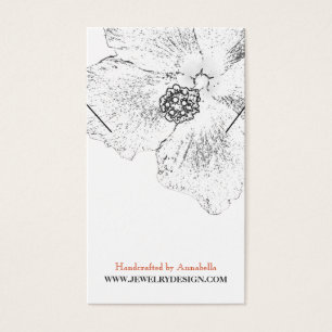 ©Black White Hibiscus Floral Collier Display Card