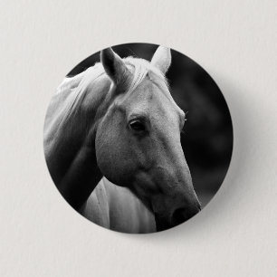 Black White Horse Button