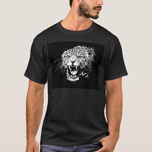 Black & White Jaguar T-Shirt (Vorderseite)