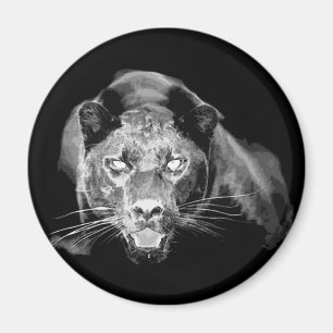 Black & White Jaguar - Wilde Katzen Magnet