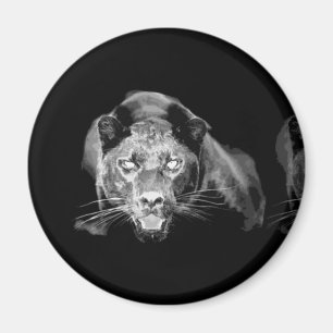 Black & White Jaguar - Wilde Katzen Magnet