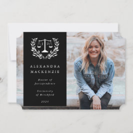 Black + White JD Law Scales Laurel Wreath Foto Ankündigung