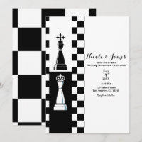 Black & White King Queen Schach Hochzeit