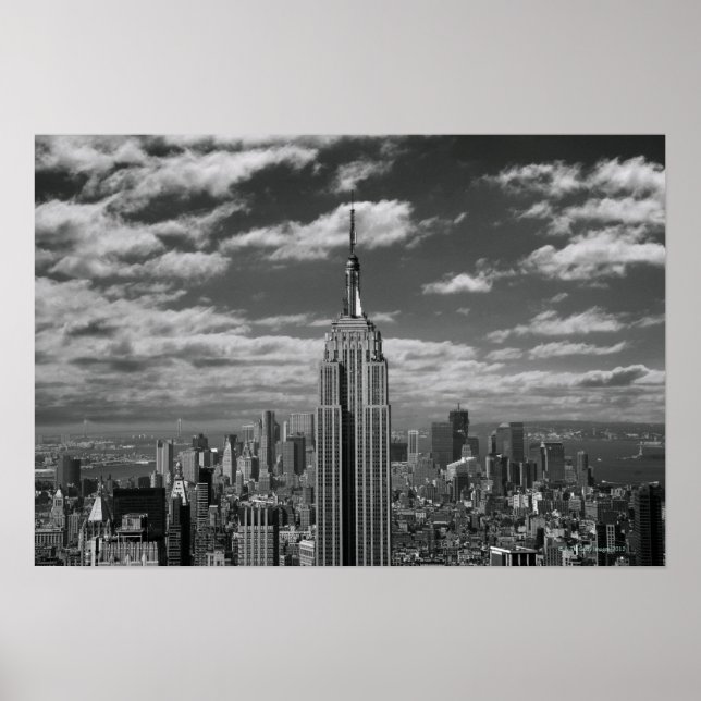 Black & White landscape of New York City skyline Poster (Vorne)