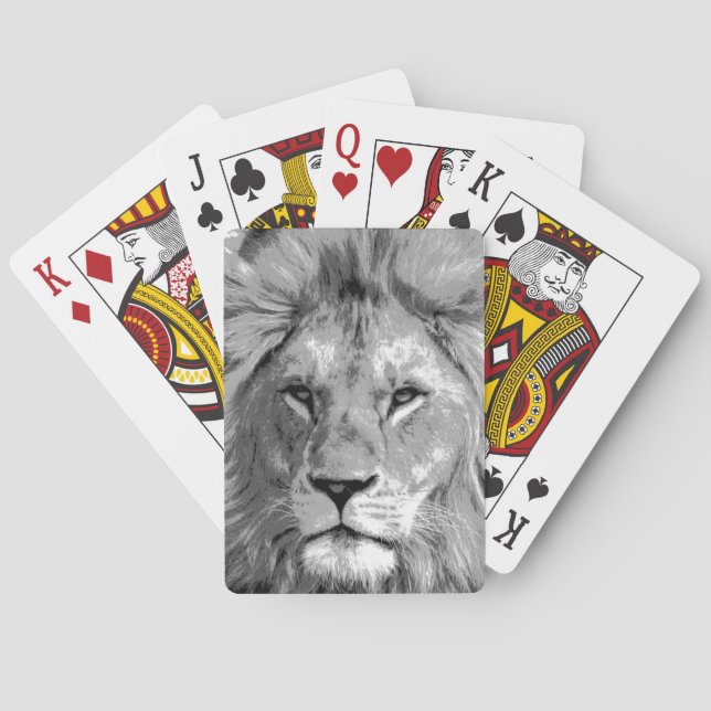 Black White Lion Spielkarten (Rückseite)