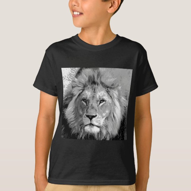Black White Lion T-Shirt (Vorderseite)