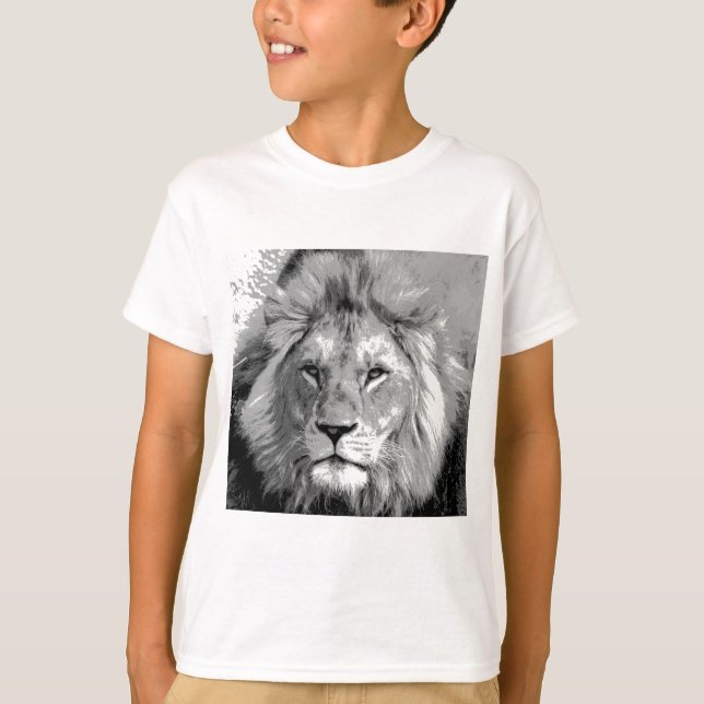 Black White Lion T-Shirt (Vorderseite)