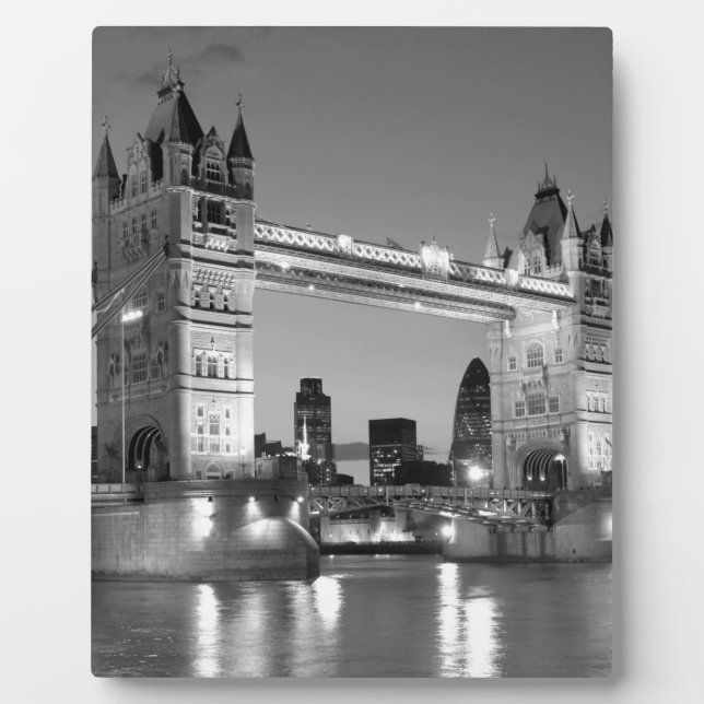 Black White London Tower Bridge Fotoplatte (Vorderseite)