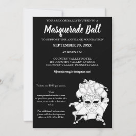 Black & White Masquerade Ball Fundraiser Galerie Einladung
