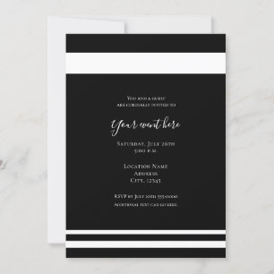 Black & White Minimal Elegant Dinnerparty-Veransta Einladung
