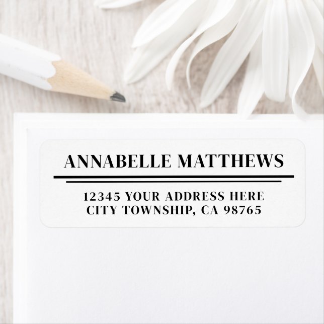 Black White Minimalist Return Address (Insitu)
