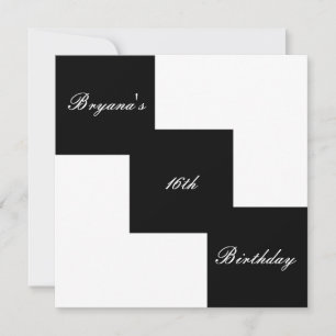 Black & White Modern Birthday Party Einladungen