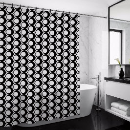 Black White Modern Geometric Pattern Duschvorhang
