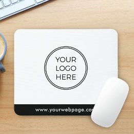Black White Modern Minimal Business Logo Mouse Pad Mousepad