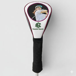 Black White Modern Personalized Golf Headcover