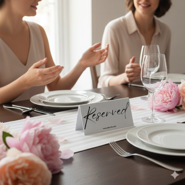 Black White Modern Reserved Table Tent Sign Design Tischaufsteller (Black White Modern Reserved Table Tent Sign Design
)