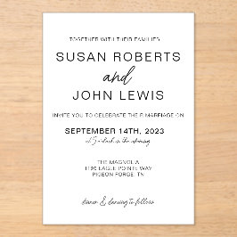 Black & White Modern Wedding Invitation Acryleinladungen
