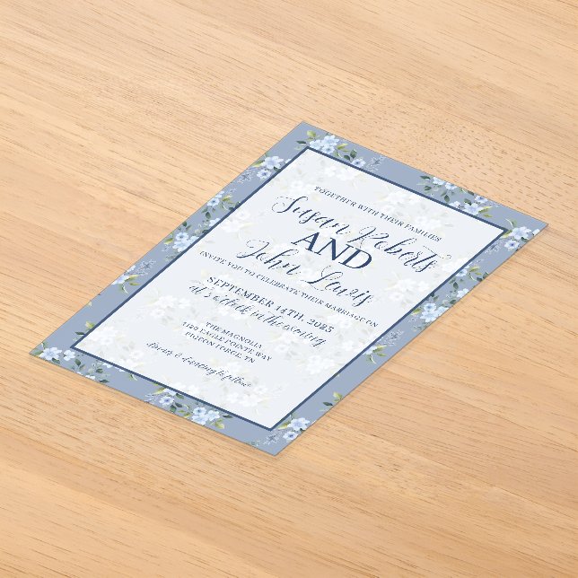 Black & White Modern Wedding Invitation Acryleinladungen (Ablage )