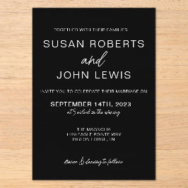 Black & White Modern Wedding Invitation Acryleinladungen