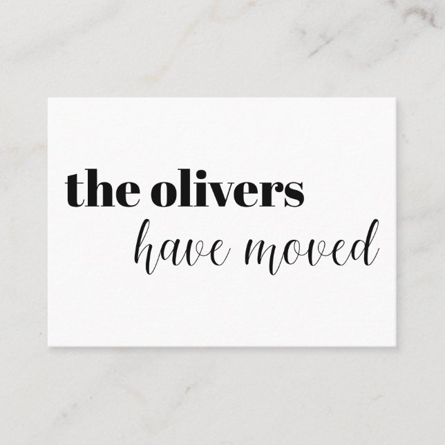 Black & White, moderne, amusant Carte de changemen (Devant)