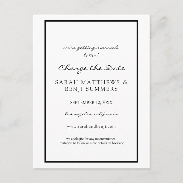 Black & White Modifier la carte postale Date (Devant)