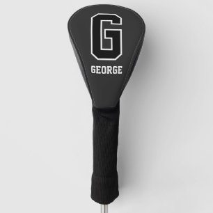 Black & White Monogram Golf Driver Headcover