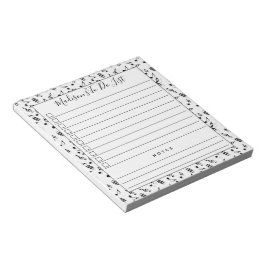 Black White Music Notes Personalized To Do List Notizblock