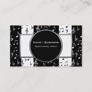 Black & White Musical Stripes Carte de visite 3