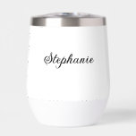 Black White Name Modern Elegant Monogram Boho<br><div class="desc">Elegant,  rustic,  simple,  monogram,  minimalist,  name,  black and white thermal wine tumbler. Beautiful,  trendy design.</div>