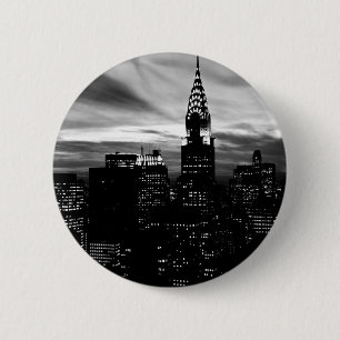 Black & White New York City Midtown Button